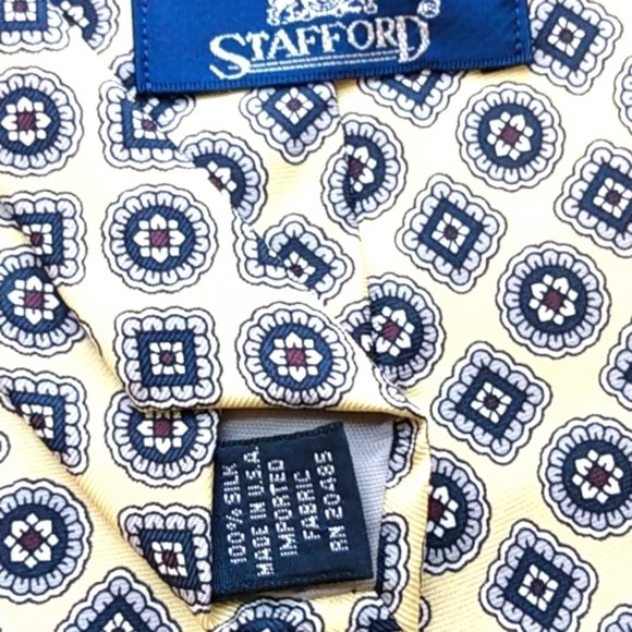 STAFFORD 100% SILK NECK TIE SIZE OS - Picture 6 of 9
